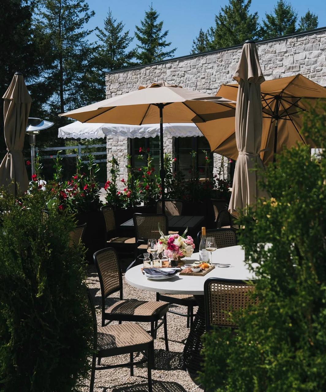 Outdoor patio dining at The Table at Everly Farms